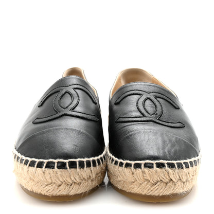 Chanel Lambskin CC Espadrilles 38 Black 3 of 9
