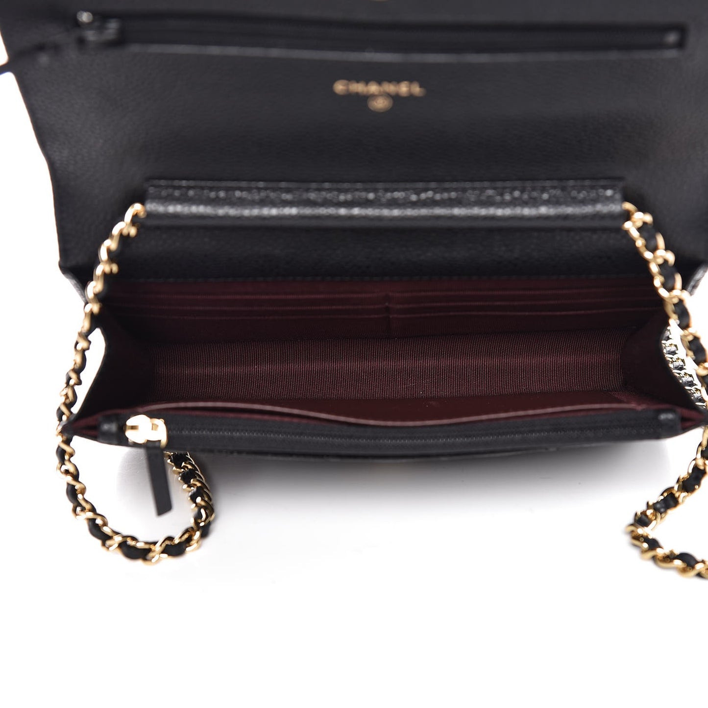 Caviar Quilted Wallet On Chain WOC Black