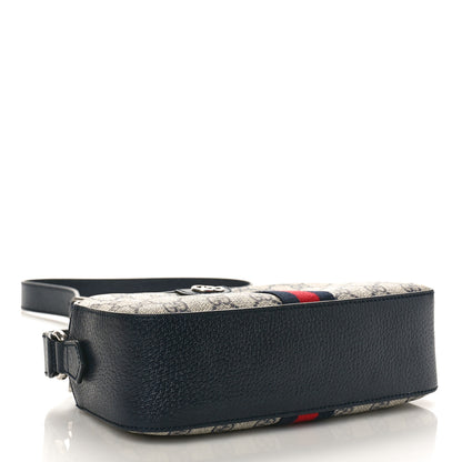 Gucci GG Supreme Monogram Textured Dollar Calfskin Web Small Ophidia Camera Bag Beige Blue 4 of 8