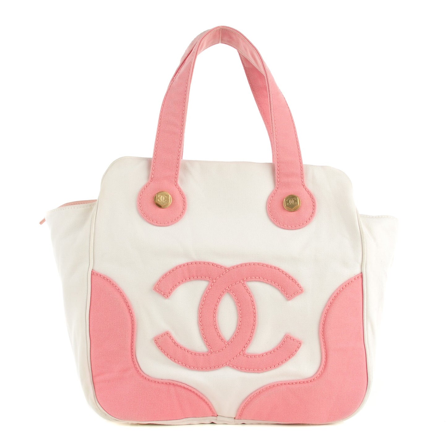 Canvas CC Handbag White Pink