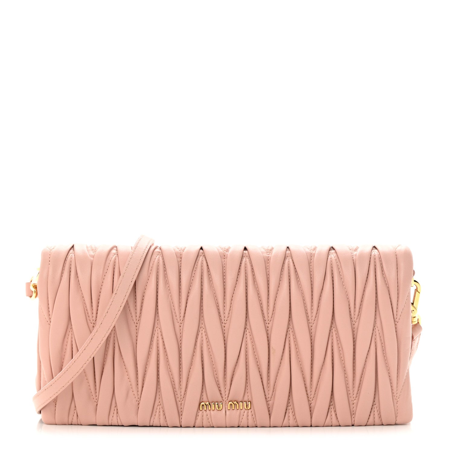 Miu Miu Nappa Matelasse Wallet On Chain Orchidea 1 of 13
