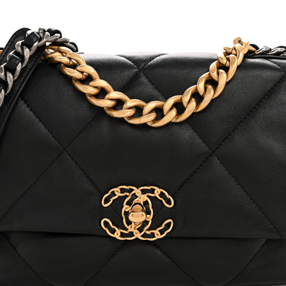 Chanel Goatskin Quilted Medium Chanel 19 Flap Black 8 of 12