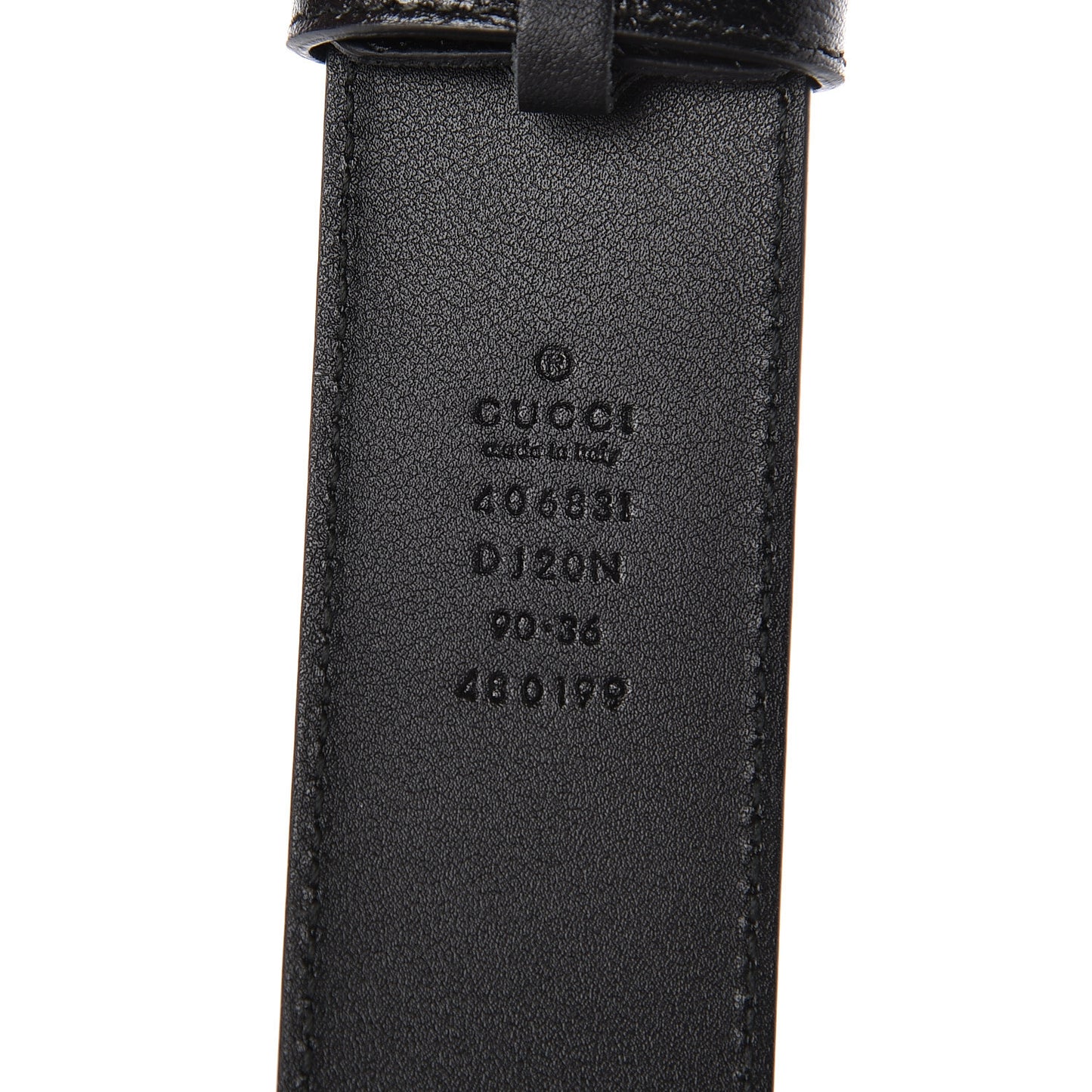 Textured Dollar Calfskin Nickel Double G 40mm Belt 90 36 Black