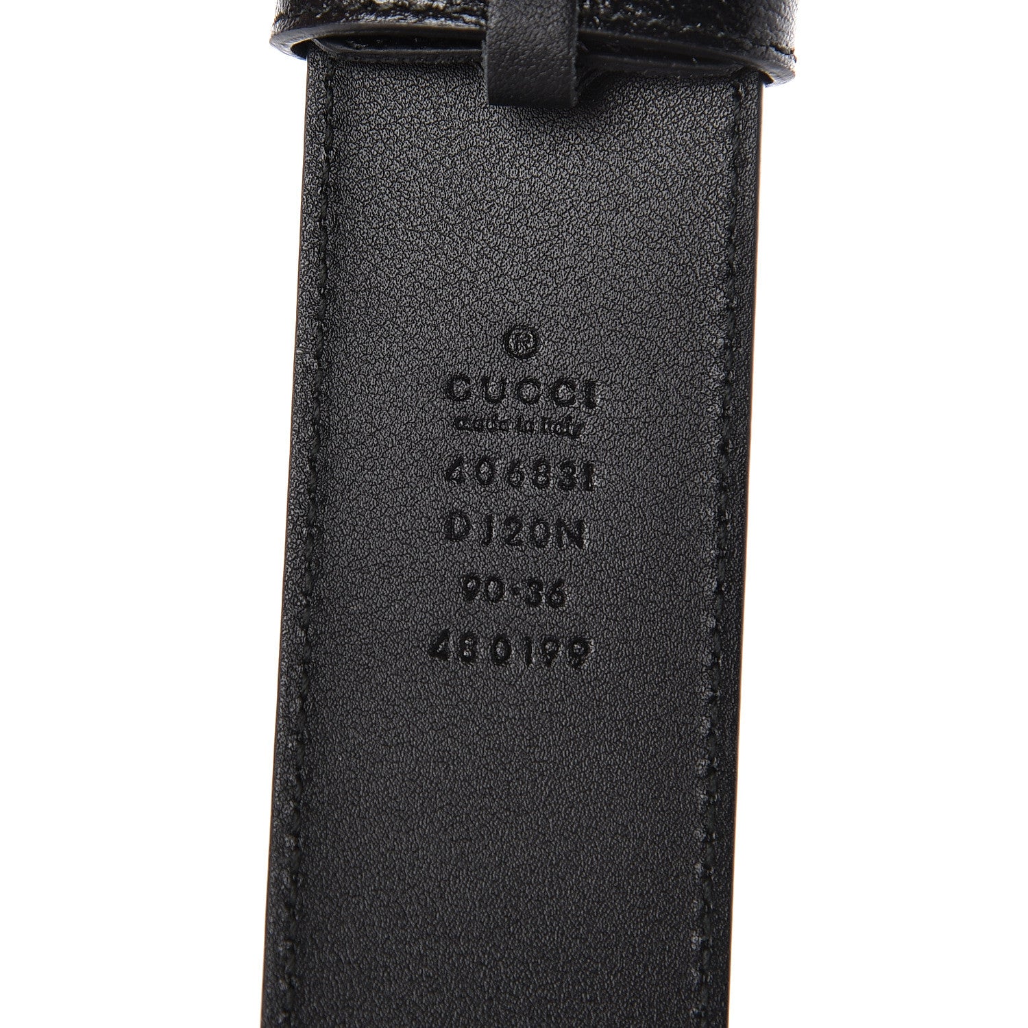 Gucci Textured Dollar Calfskin Nickel Double G 40mm Belt 90 36 Black 4 of 6