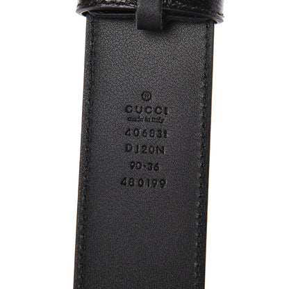 Gucci Textured Dollar Calfskin Nickel Double G 40mm Belt 90 36 Black 4 of 6