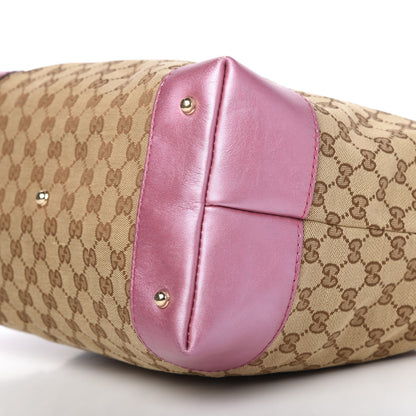 Gucci Monogram Medium Heart Bit Charm Hobo Pink 7 of 12