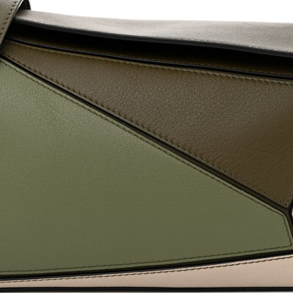 Loewe Grained Calfskin Small Puzzle Bag Autumn Green Light Oat 7 of 9