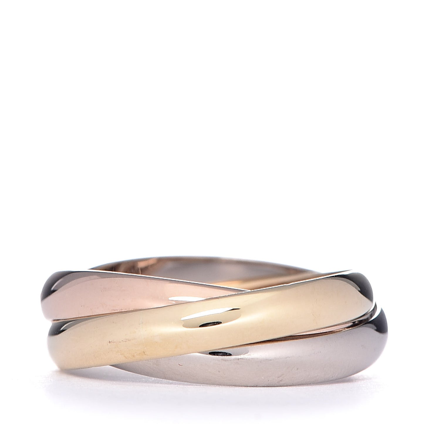 18K Pink Yellow White Gold Small Trinity Ring 49 4.75