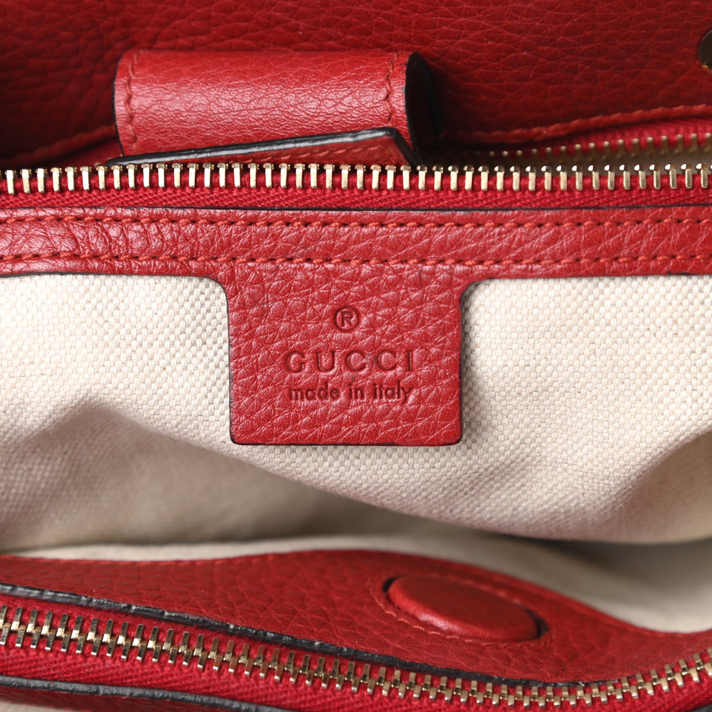 Pebbled Calfskin Medium Bamboo Shopper Tote Red