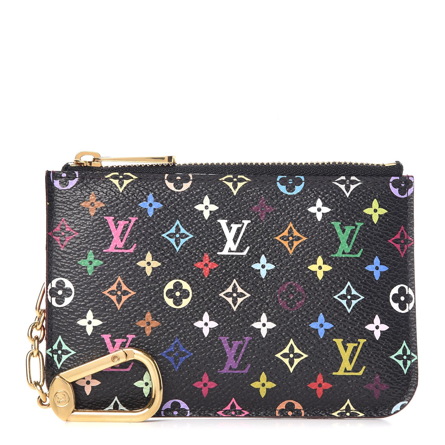 Louis Vuitton Monogram Multicolor Key Pouch Black Grenade 1 of 8