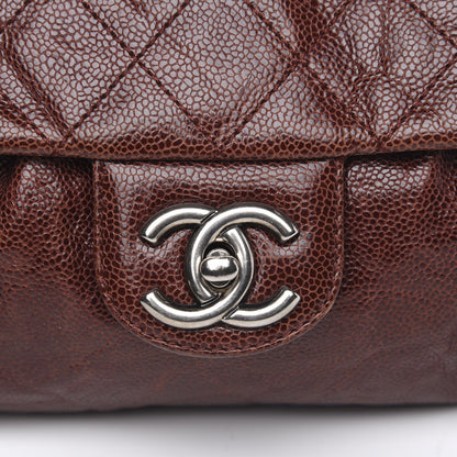 Chanel Caviar Quilted Medium Elastic Flap Bordeaux 10 of 12