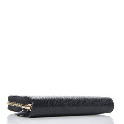 Gucci Pebbled Calfskin Zip Around Wallet Black 4 of 7