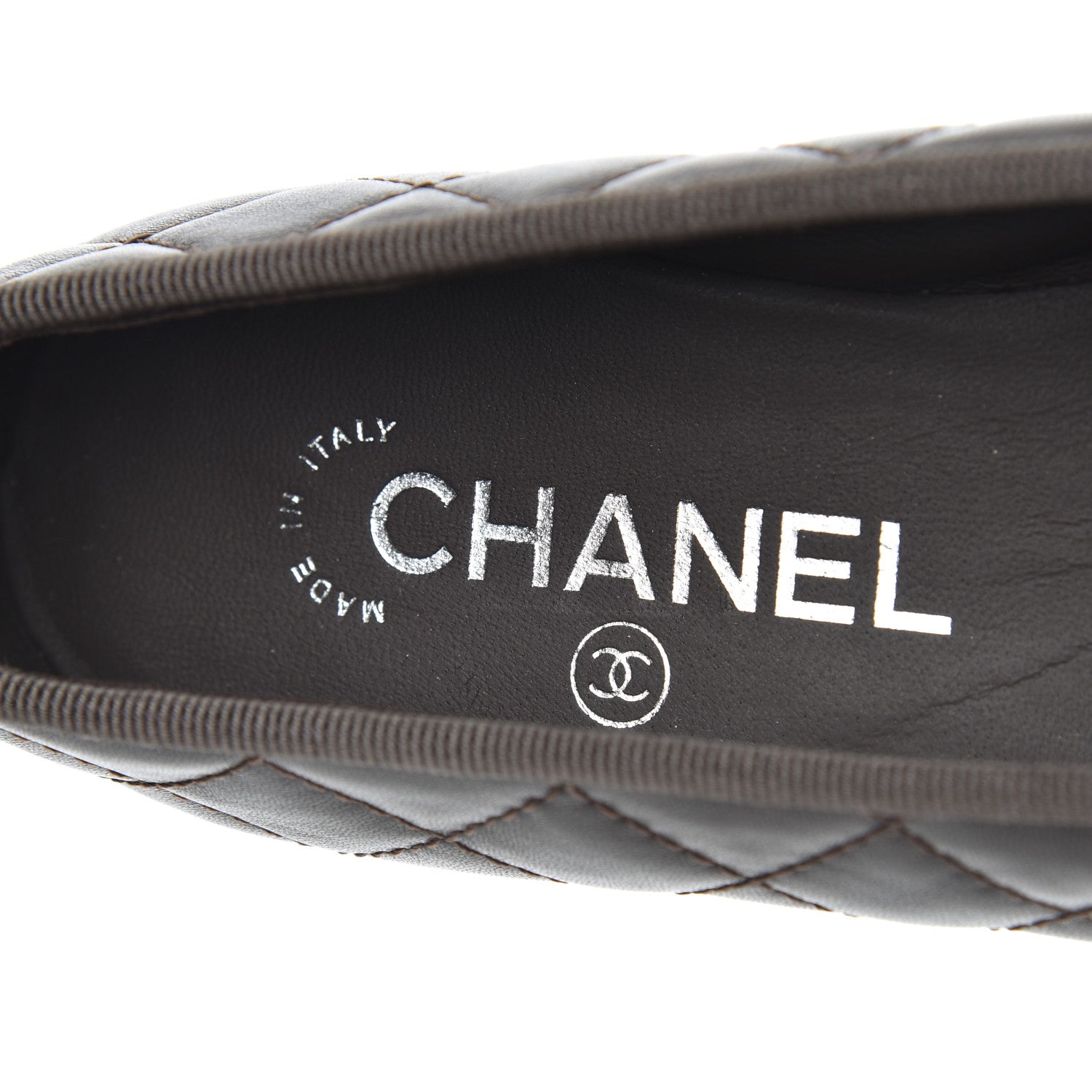 Chanel Lambskin Quilted Cap Toe Ballerina Flats 36.5 Dark Brown 6 of 14