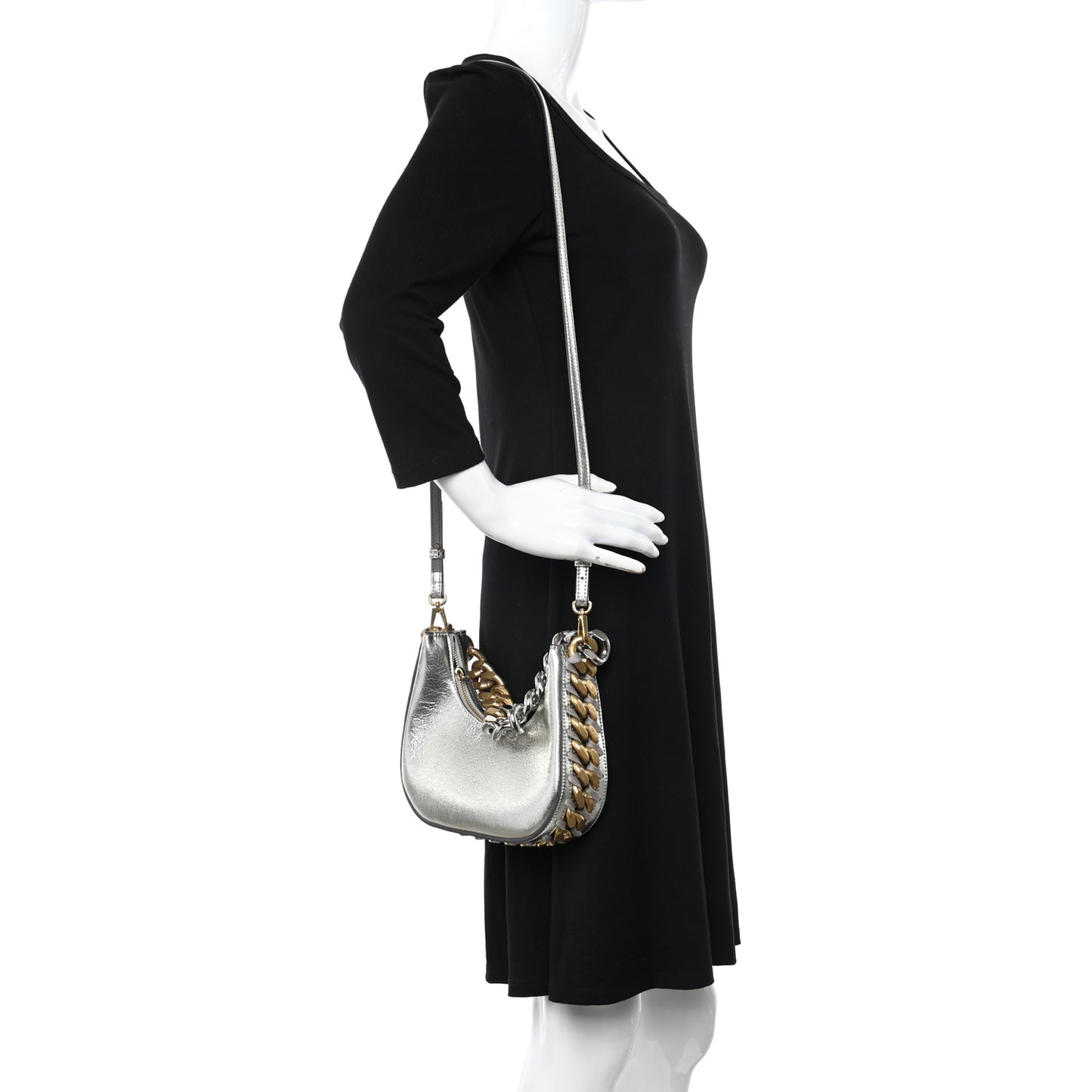 Eco Alter Nappa Mini Frayme Shoulder Bag Silver