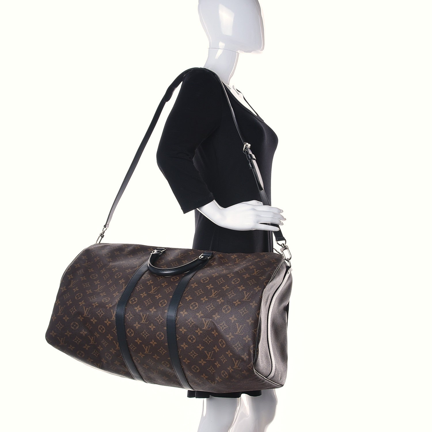 Louis Vuitton Monogram Macassar Keepall Bandouliere 55 3 of 13