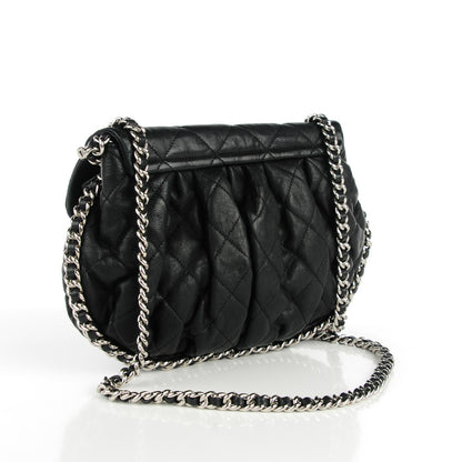 Chanel Washed Lambskin Quilted Medium Chain Around Messenger Black 3 of 7