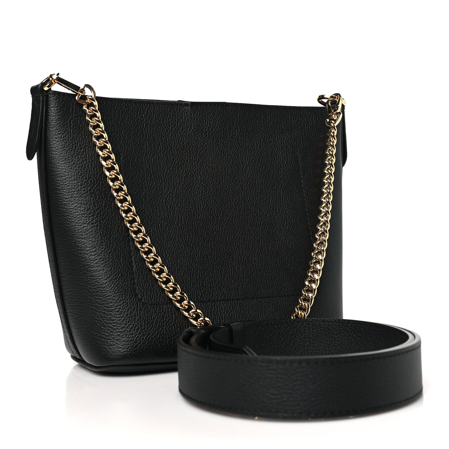 Calfskin Lock and Walk Bucket Black