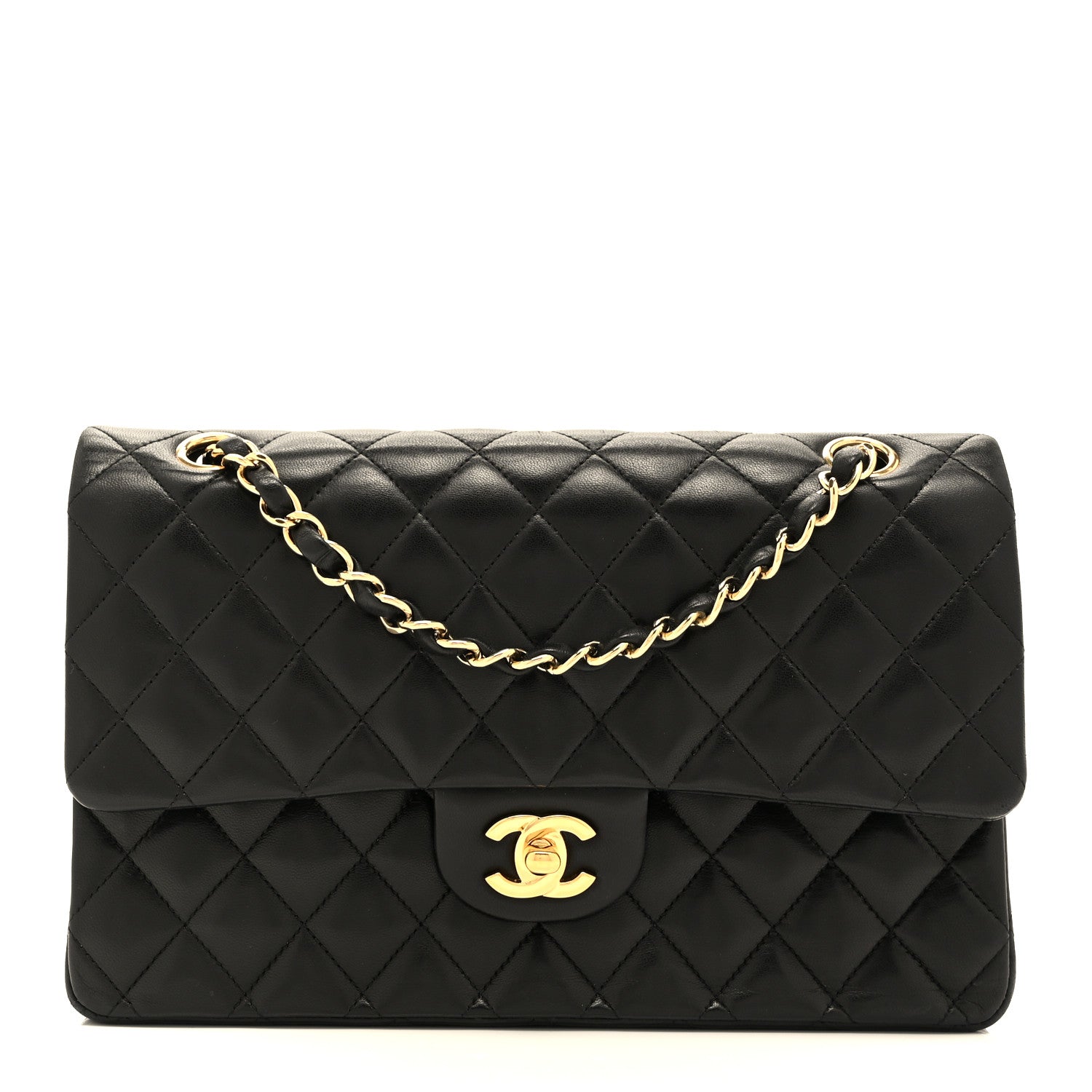 Chanel Lambskin Quilted Medium Double Flap Black 1 of 10