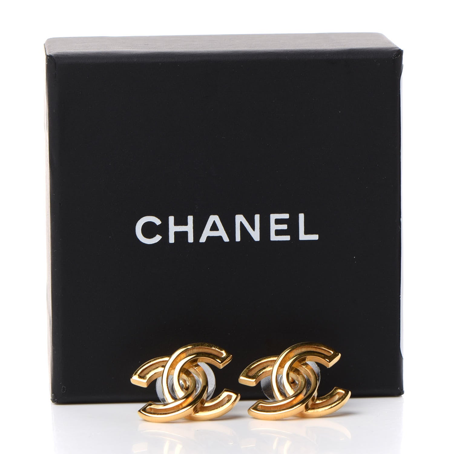 Chanel Metal Obazine CC Earrings Gold 5 of 5