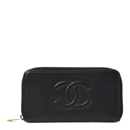 Chanel Caviar Large Timeless CC Zip Around Wallet Black 1 of 11