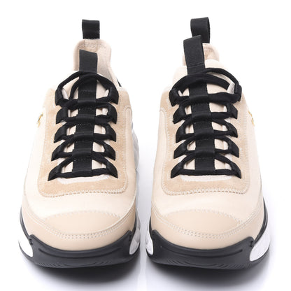 Chanel Fabric Calfskin Suede CC Sneakers 39 Beige 3 of 9