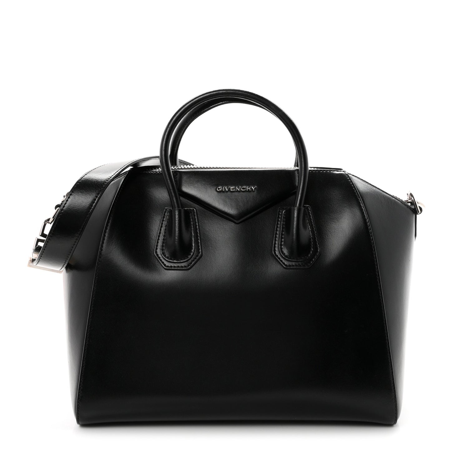 Shiny Lord Calfskin Medium Antigona Black