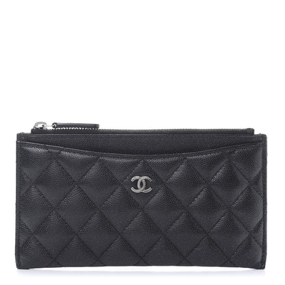 Chanel Iridescent Caviar Quilted Classic Zip Pouch Black 1 of 13