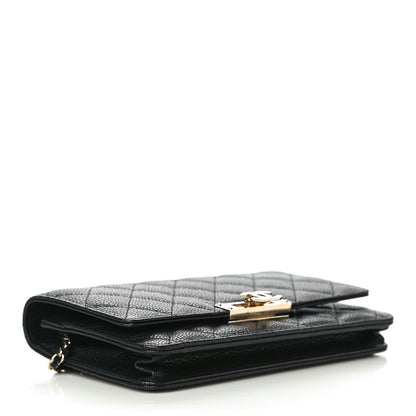 Chanel Caviar Quilted Golden Class Wallet On Chain WOC Black 4 of 12