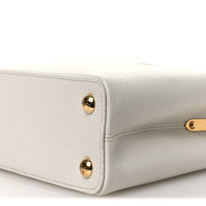 Louis Vuitton Taurillon Capucines BB Snow 8 of 9
