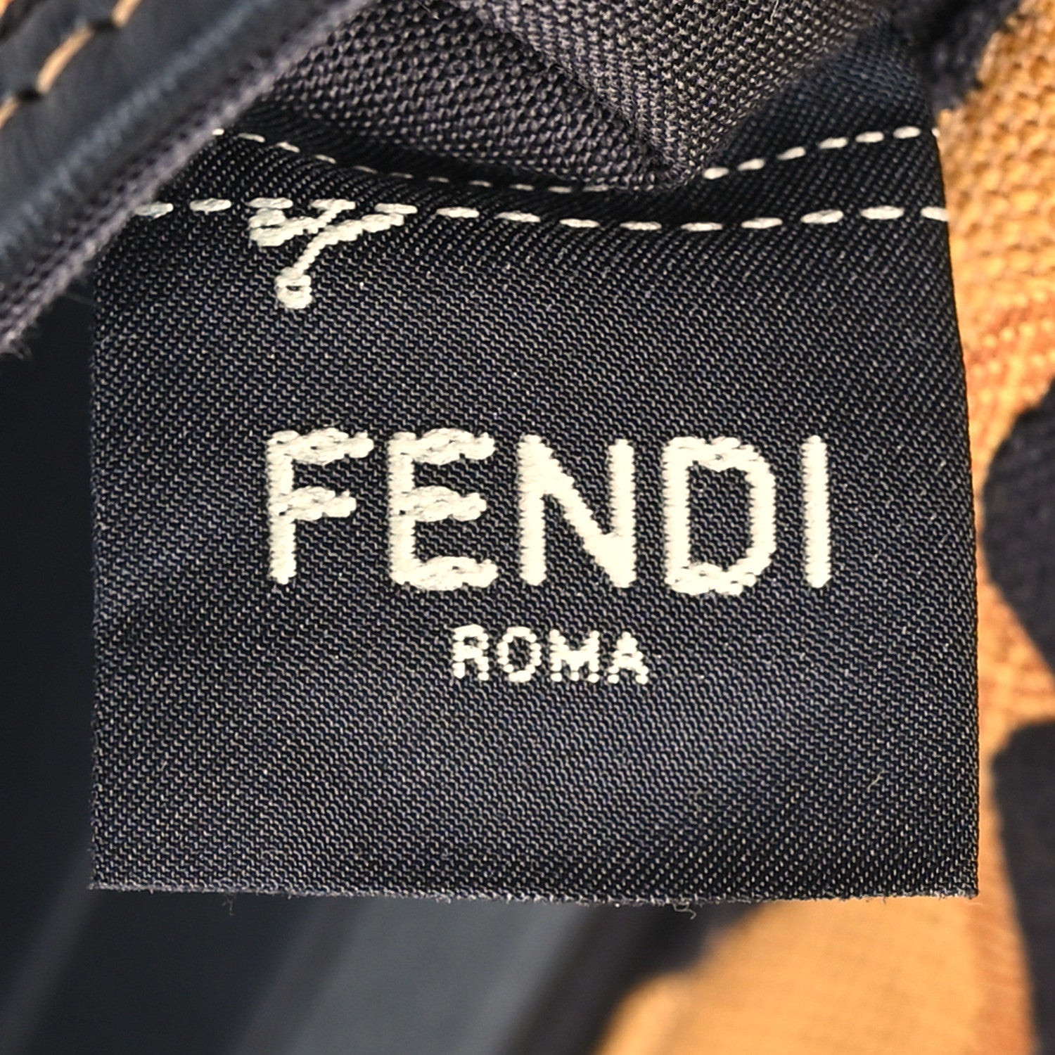 Fendi Canvas Chinese New Year Tiger Embroidered Mini Baguette Black Dark Yellow 7 of 11