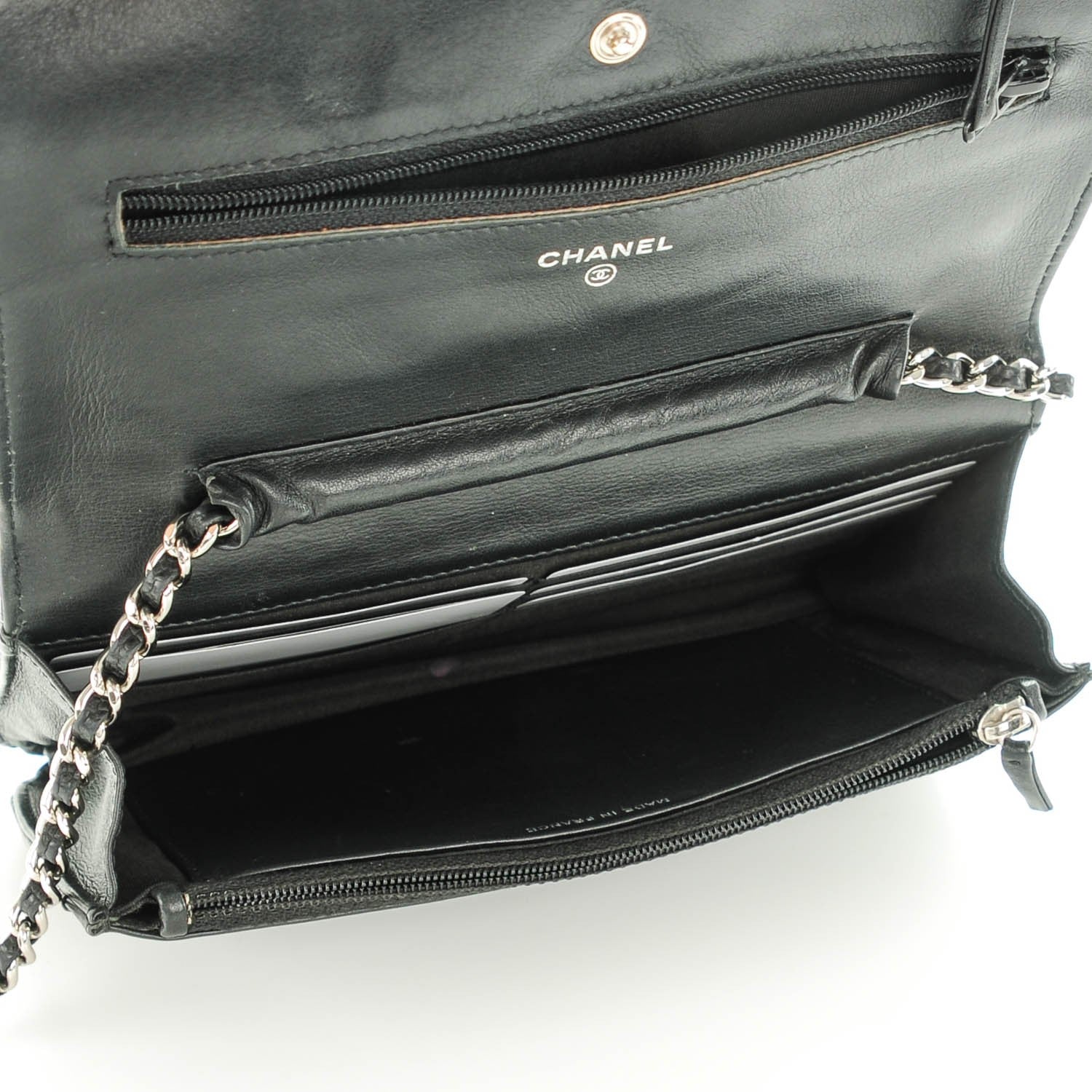 Chanel Caviar Timeless CC Wallet On Chain WOC Black 5 of 8