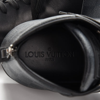 Louis Vuitton Damier Graphite Calfskin Line Up Sneaker Boots 10 Black 7 of 9