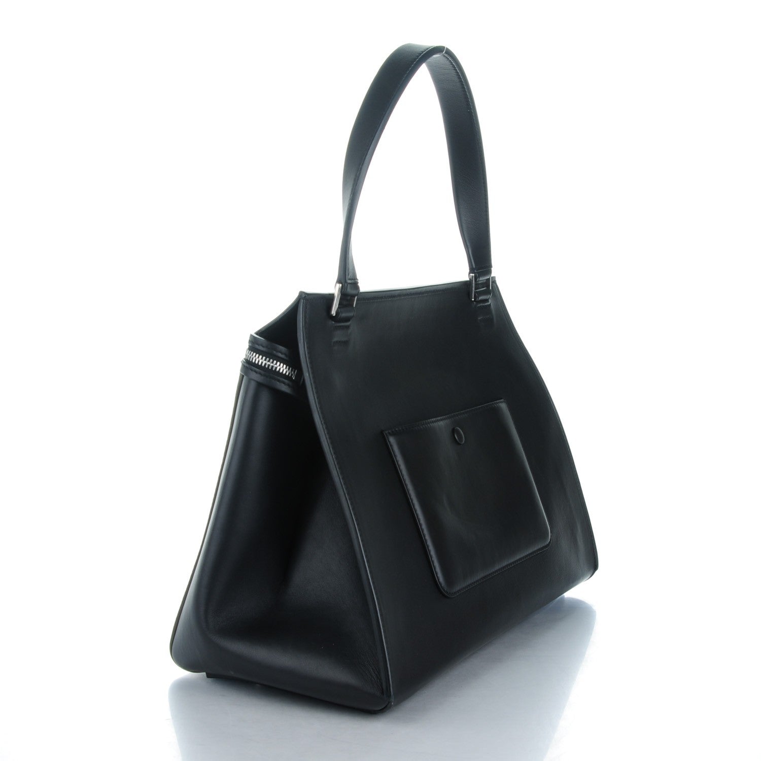Celine Supple Calfskin Medium Bi-Color Edge Shoulder Bag Cream 3 of 9