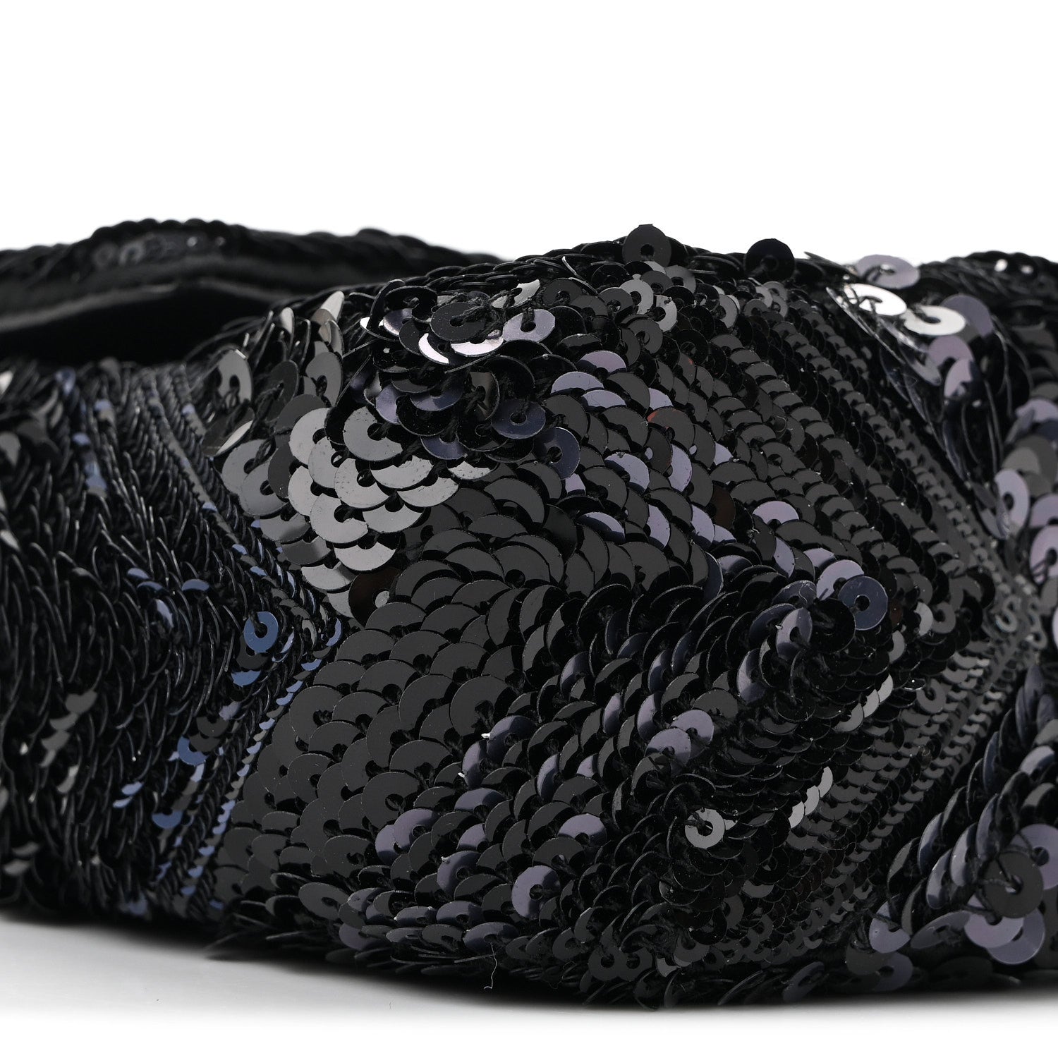 Chanel Sequins Chevron Mini Rectangular Flap Black Blue 9 of 11