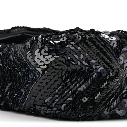 Chanel Sequins Chevron Mini Rectangular Flap Black Blue 9 of 11