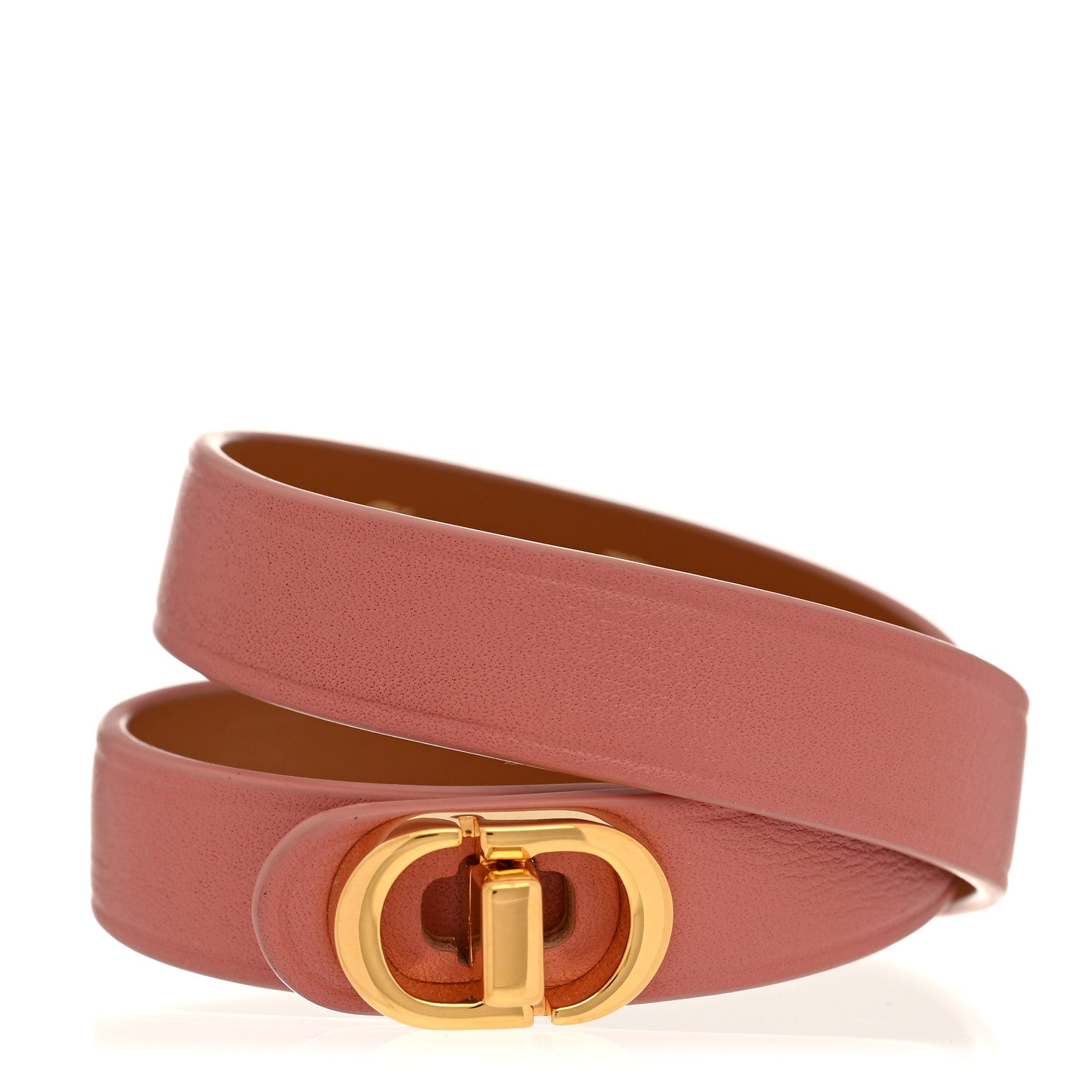 Christian Dior Calfskin 30 Montaigne Double Bracelet M Pink 1 of 5