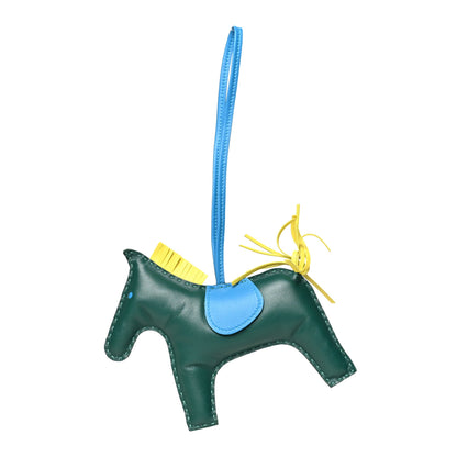 Hermes Milo Lambskin Grigri Rodeo Horse Bag Charm GM Malachite Bleu Zanzibar Lime 1 of 4