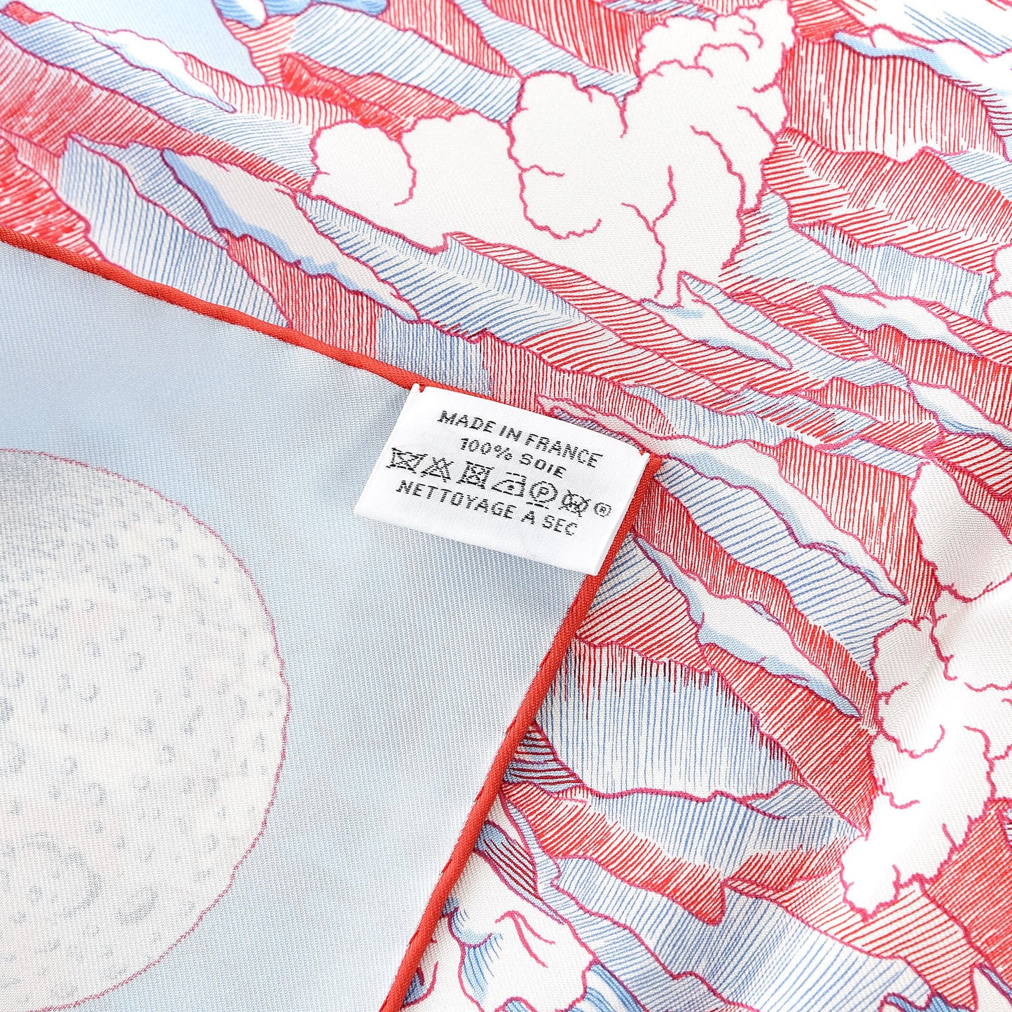 Silk Cosmographia Universalis Scarf 90 Ciel White Rouge