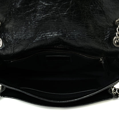 Saint Laurent Crinkled Calfskin Matelasse Monogram Medium Niki Chain Satchel Black 4 of 7