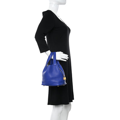 Hermes Taurillon Clemence Picotin Lock 18 PM Bleu Electrique 2 of 13