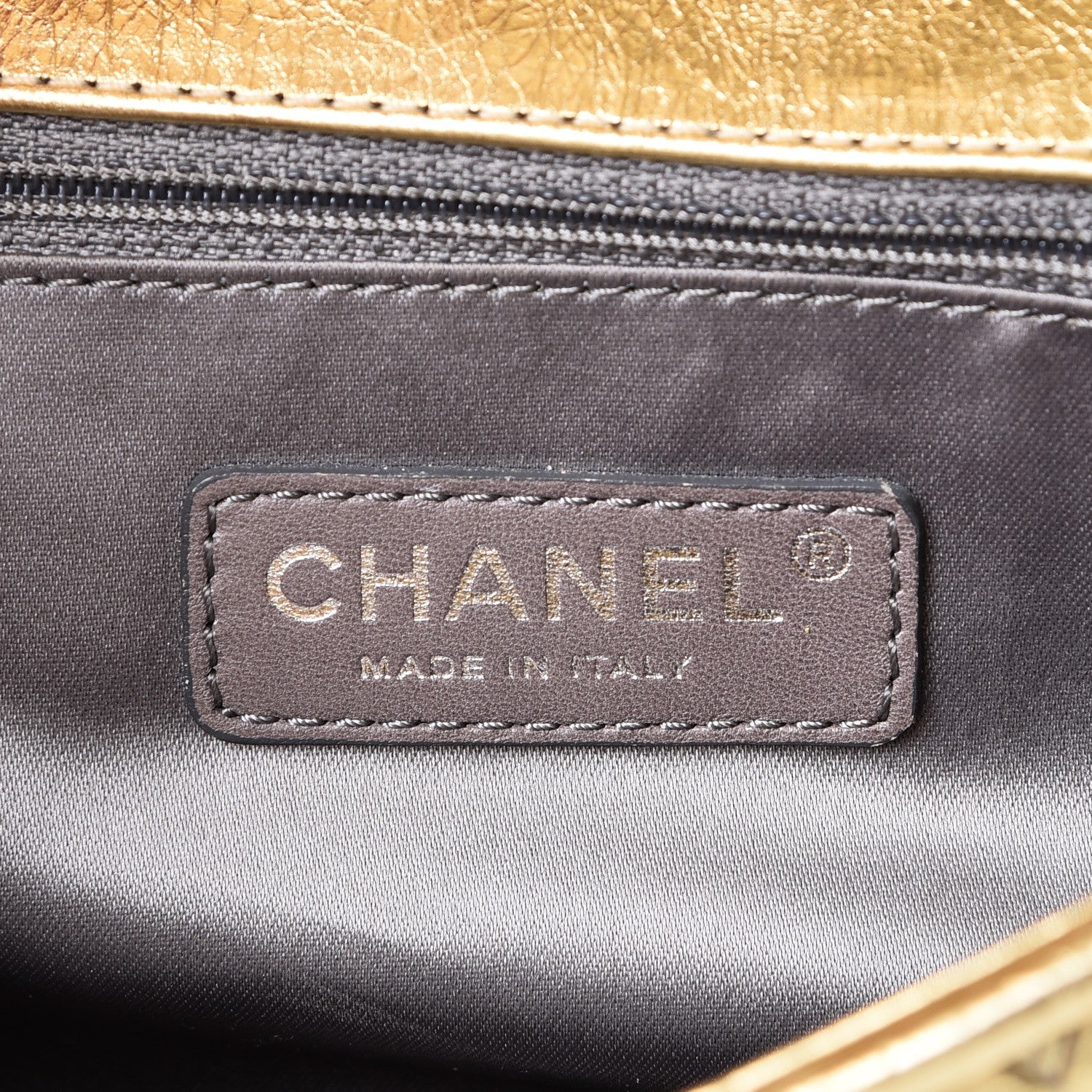 Chanel Calfskin Crackled CC Mix Medium Flap Gold Silver 6 of 8
