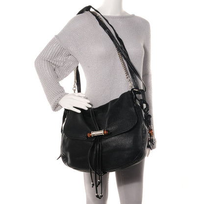 Gucci Leather Large Jungle Shoulder Bag Black 2 of 8