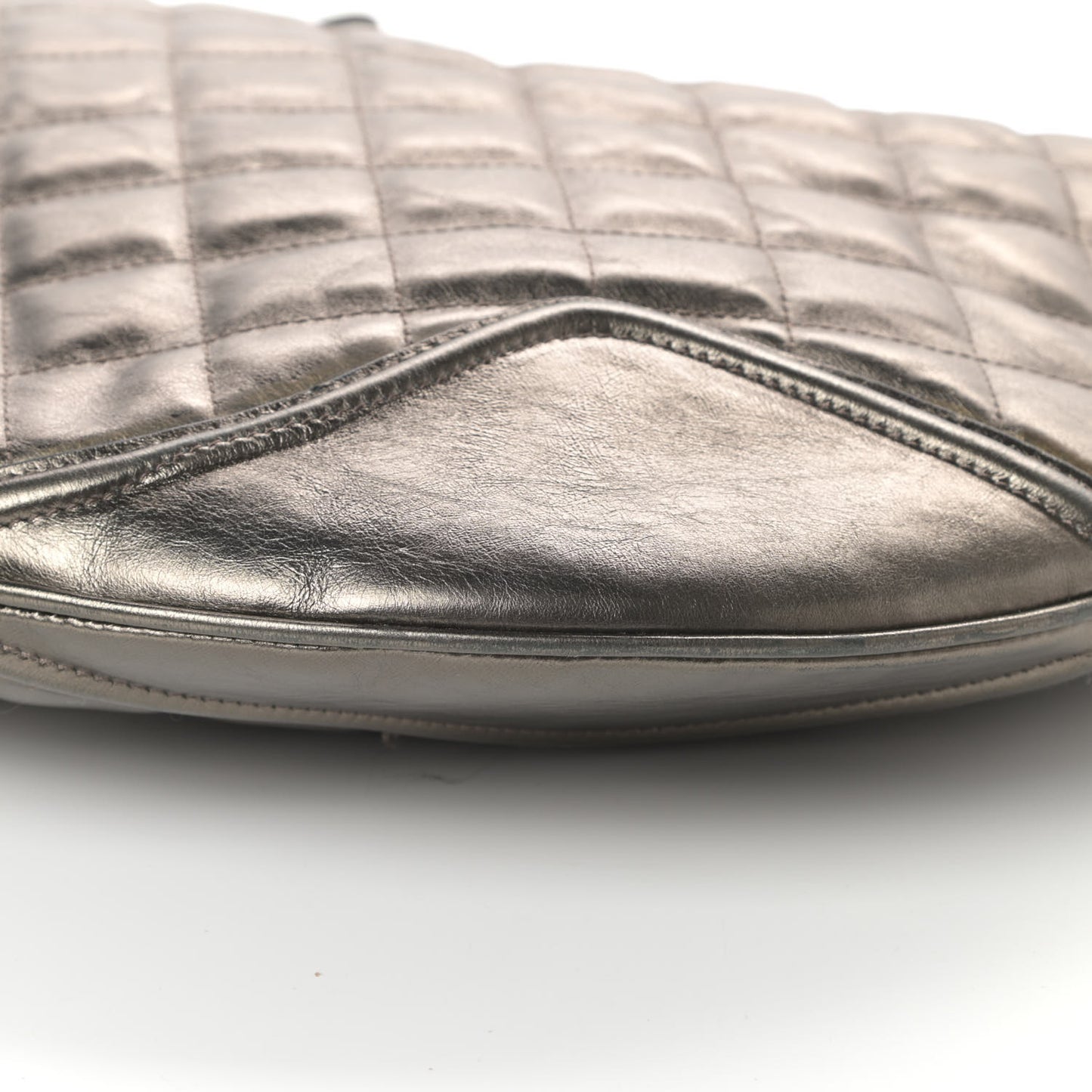 Metallic Calfskin Quilted Hoxton Hobo Nickel