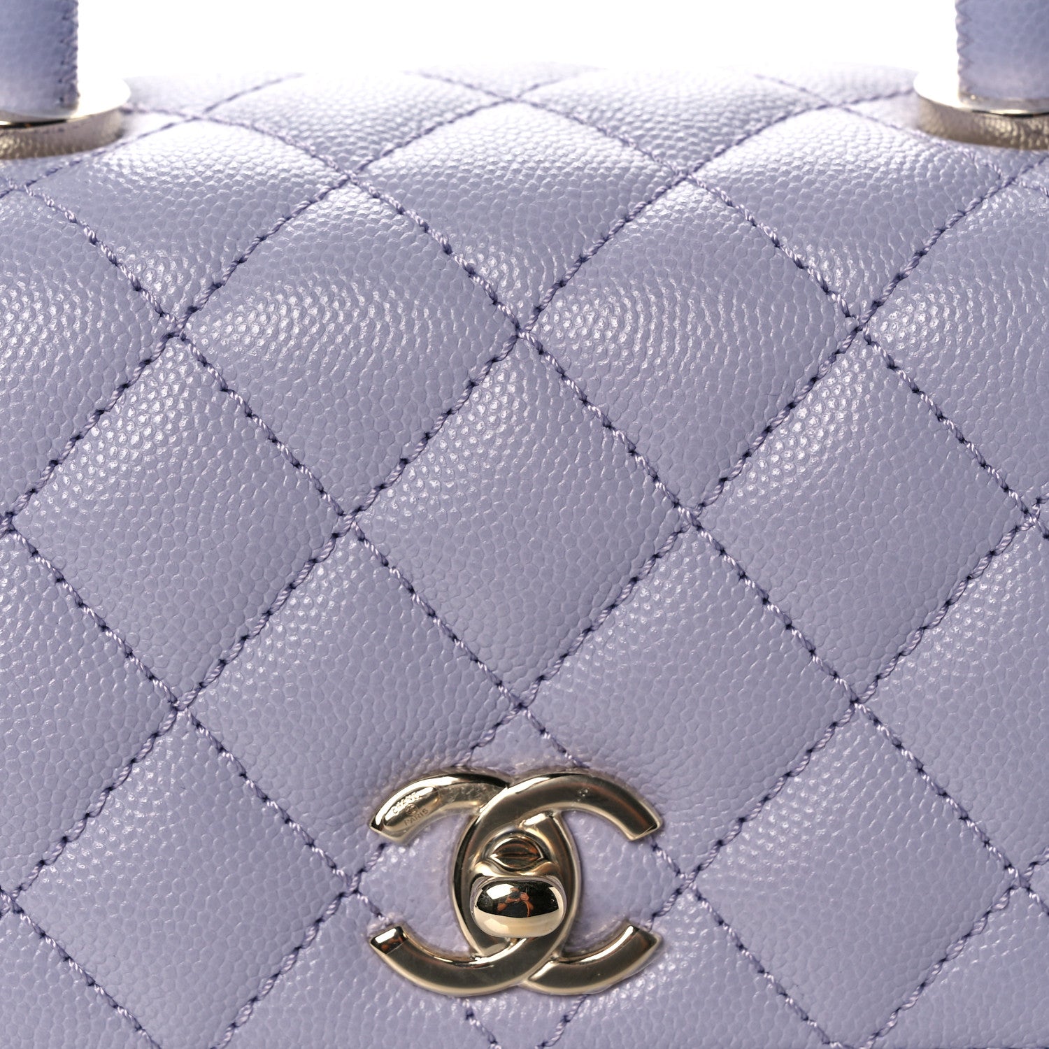 Chanel Caviar Quilted Mini Coco Handle Flap Light Purple 8 of 10
