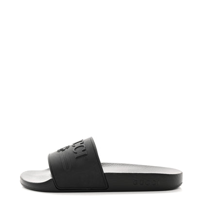 Gucci Rubber Logo Stamped Mens Slide Sandals 8 Black 1 of 13