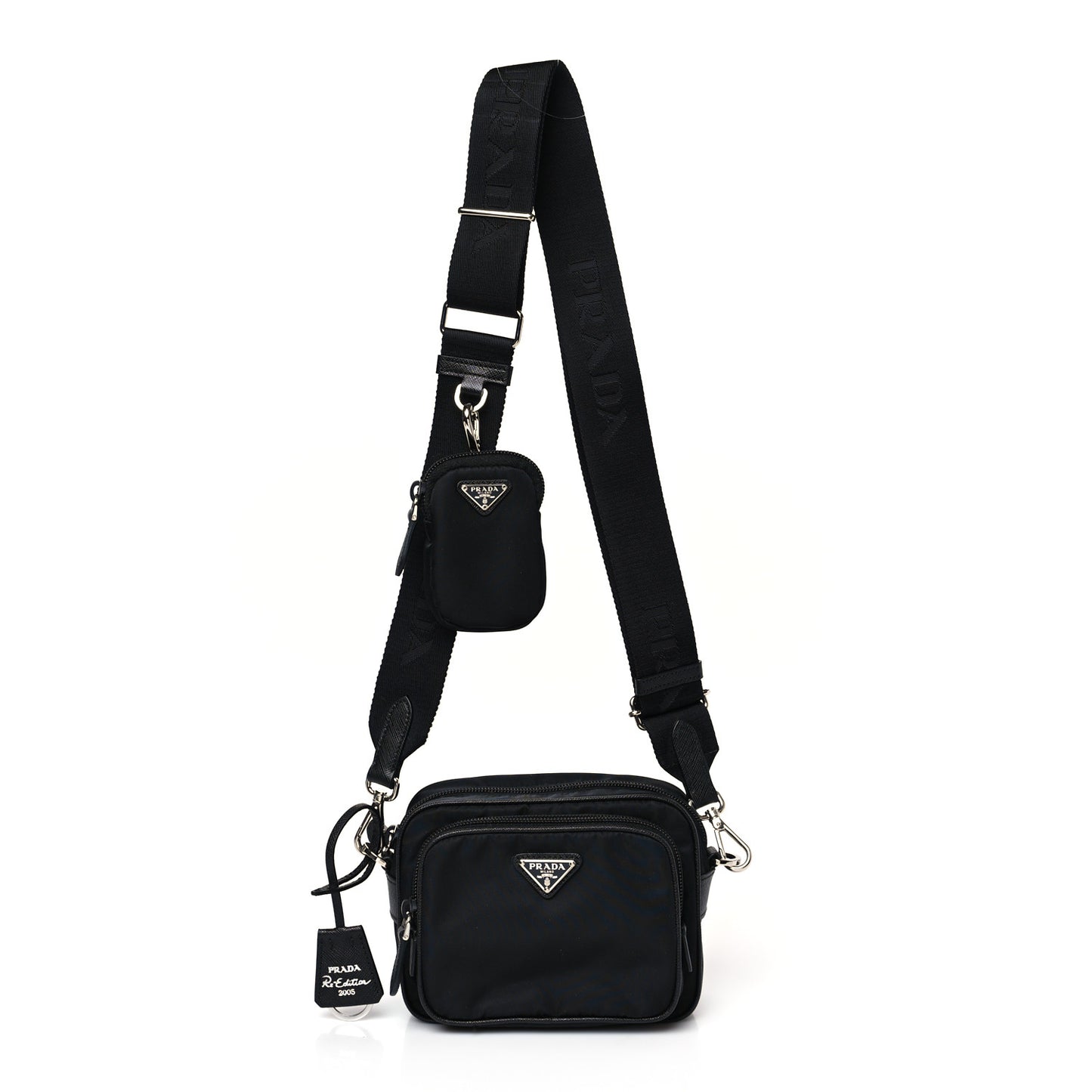 Re-Nylon Saffiano Mini Re-Edition 2005 Camera Bag Black
