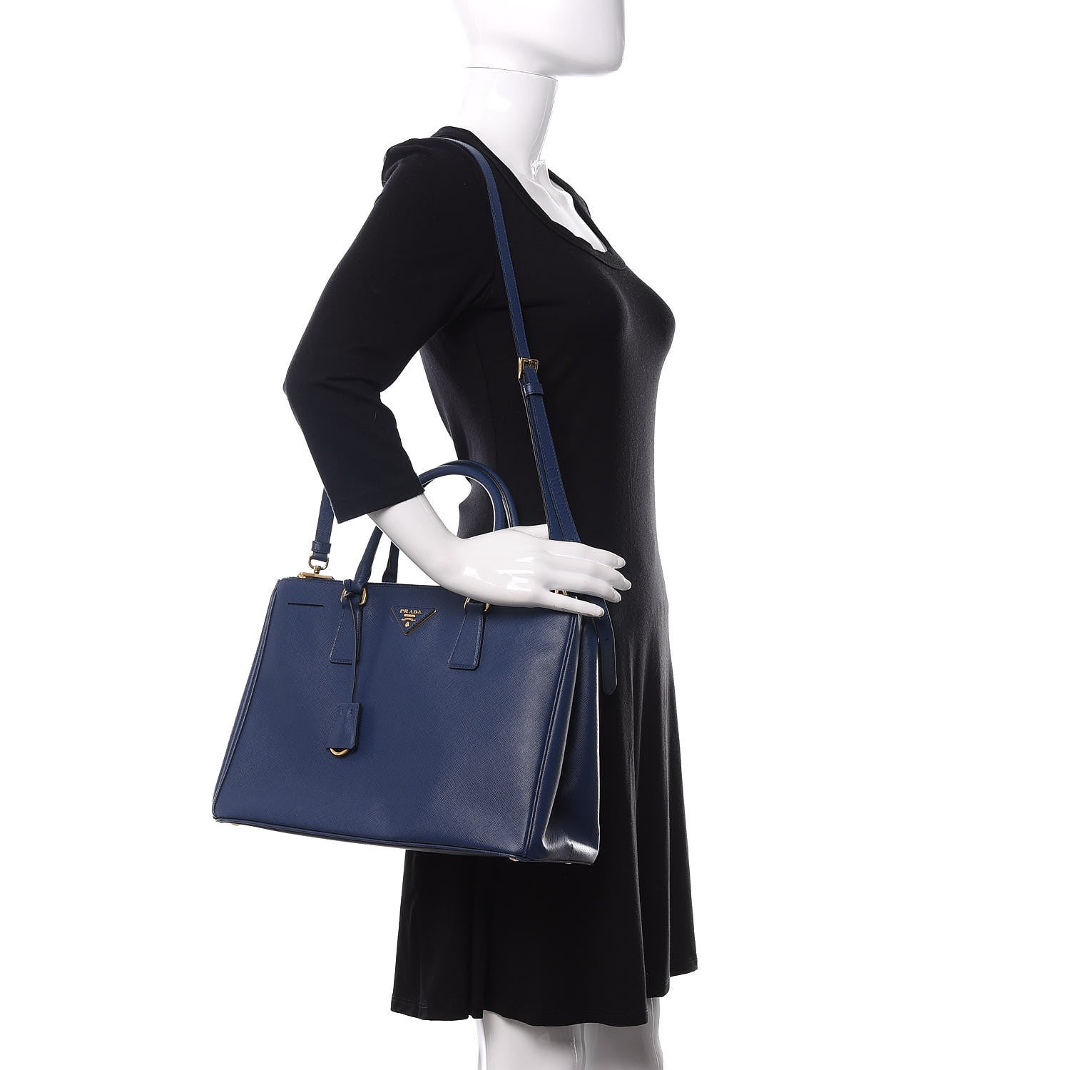 Prada Saffiano Medium Galleria Double Zip Tote Bluette 2 of 15