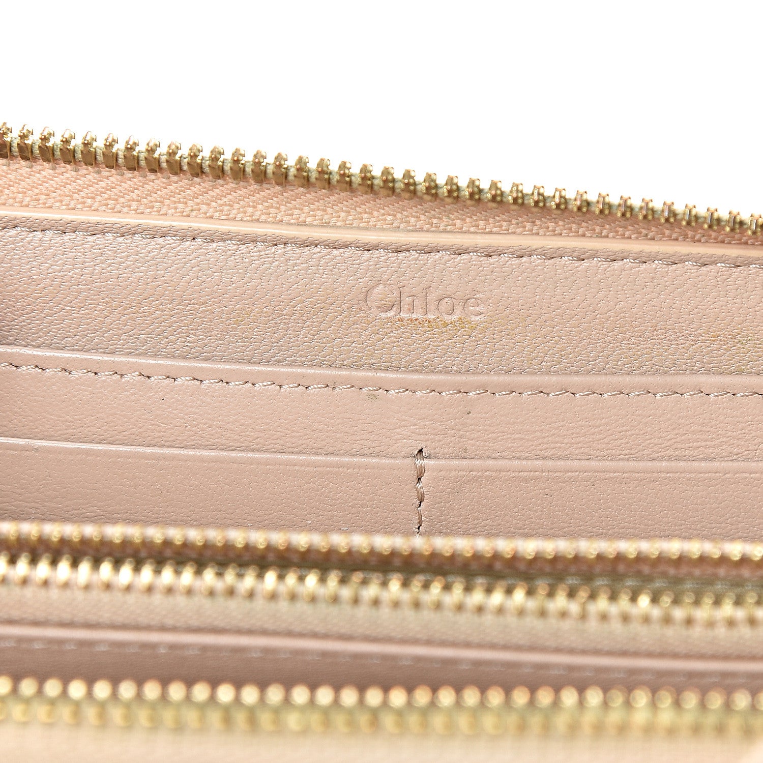 Chloe Metallic Calfskin Zip Around Wallet Gold 5 of 13