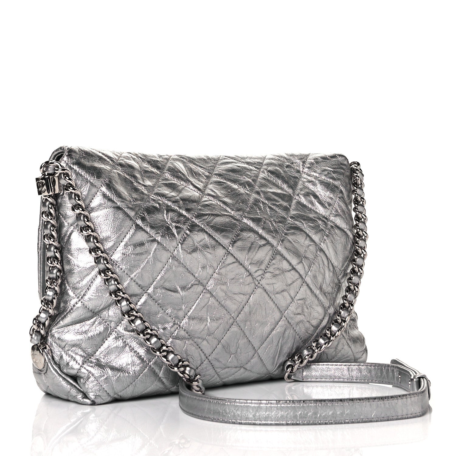 Chanel Crackled Aged Calfskin Big Bang Flap Silver 3 of 11