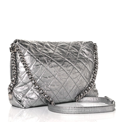 Chanel Crackled Aged Calfskin Big Bang Flap Silver 3 of 11